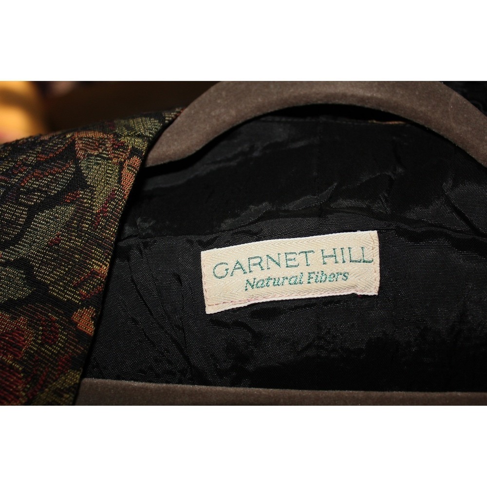Garnet Hill Natural Fibers Floral‎ Tapestry Vest Vintage Button Front Cinch Back - Picture 7 of 10
